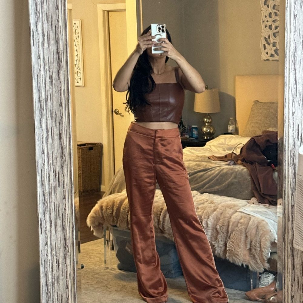 Jason Wu Vegan Leather Crop Corset top